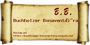 Buchholzer Bonaventúra névjegykártya